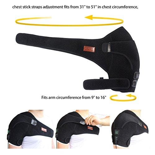 CREATRILL Heated Shoulder Wrap, 3 Heat Settings, Heating Pad Support Brace for Rotator Cuff, Joint Capsule & Biceps Tendon Injury, Frozen Shoulder, Shoulder Dislocation or Muscles Pain Relief
