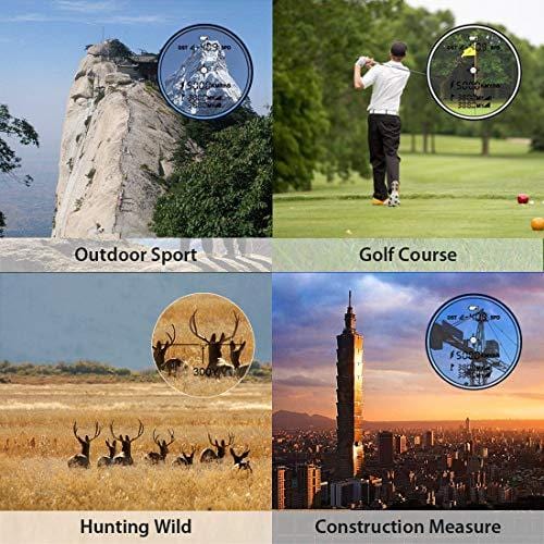 WOSPORTS Golf Rangefinder 6X Golf Laser Rangefinder Flag Lock with Vibration Continuous Scan Speed for Golf Scope 600 Yards