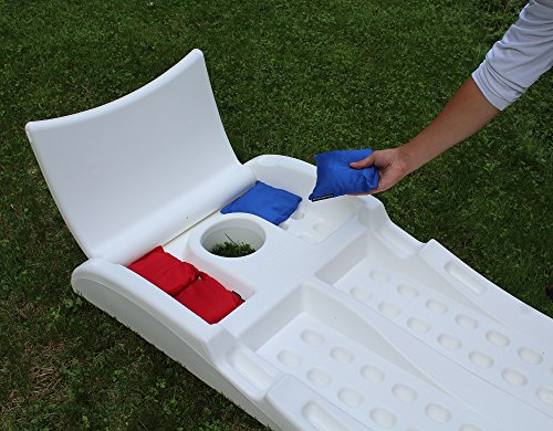 Driveway Games All Weather Cornhole Set. Regulation Corn Toss Boards & Bean Bags. Family Outdoor Lawn Yard Game, White