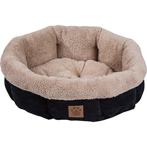 Precision Pet SnooZZy Mod Chic Round Shearling Bed, Black