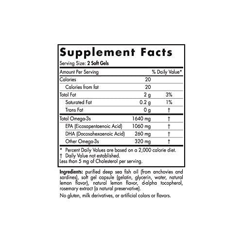Nordic Naturals ProEPA Xtra- Fish Oil, 1060 mg EPA, 260 mg DHA, Targeted Support for Cardiovascular Health, a Healthy Mood, and Optimal Cellular Function, Lemon Flavored, 120 Soft Gels