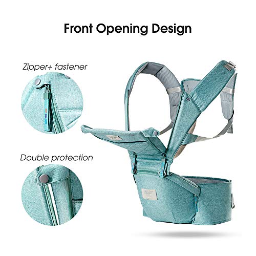 Maydolly Baby Carrier 360 All Carry Positions Baby Carrier with Hip Seat Wonderful Baby Shower Gift (Blue)