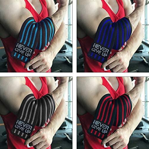 HYFAN Professional Wrist Elbow Knee Wraps Elastic Straps Brace Support Protector for Weightlifting Workout Bodybuilding Gym Fitness (Elbow, Gray)