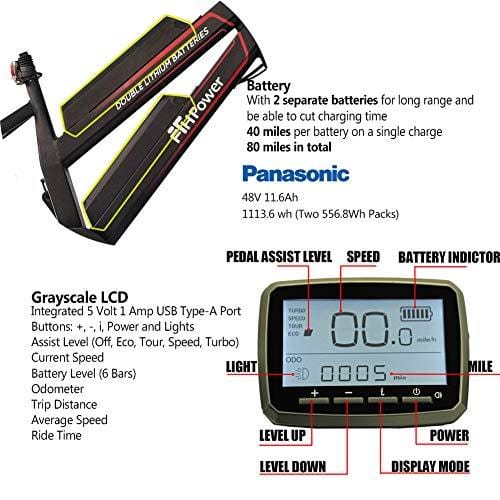 Pedal Faster Huge Capacity （23.2Ah in Total） Dual Removable Lithium-ion Batteries 26'' 4.0inch Fat tire Aluminum Electric Bike 48V 750W Fat Tire Beach Snow Electric Bicycle with Shimano 7 Speeds
