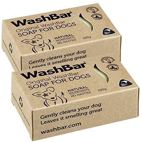 WashBar Natural Dog Shampoo - Twin Pack 100% Natural Soap Bar for Dry, Itchy or Sensitive Skin Grooming Made Easy with No Harsh Chemicals