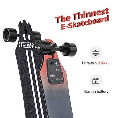 teamgee H5 37" Electric Skateboard with UL Certification E503354, 22 MPH Top Speed, 760W Dual Motor, 11 Miles Range, 14.5 Lbs, 10 Layers Maple Longboard with Wireless Remote Control