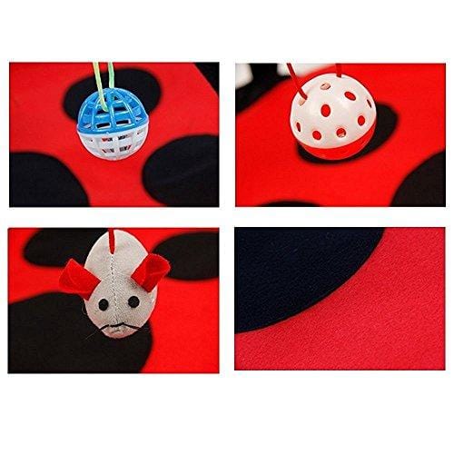 Petty Love House Cat Activity Center with Hanging Toy Balls, Mice More - Helps Cats Get Exercise  Stay Active Best Cat Toys on Amazon