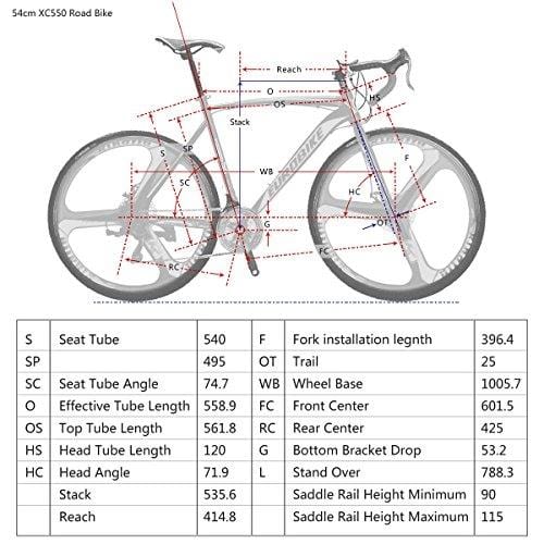 EUROBIKE Road Bike TSM550 Bike 21 Speed Dual Disc Brake 49cm 3-Spoke Wheels Road Bicycle