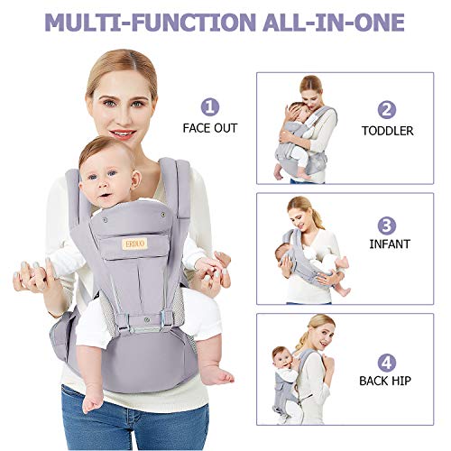 3D Baby Hip Carrier All Season Baby Sling with 9 Carry Positions Truly Hands-Free for Easy Breastfeeding, No Infant Insert Needed, One Size Fits All -Adapt to Newborn, Infant & Toddler, Great Hiking
