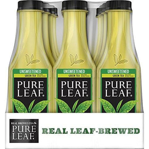 Pure Leaf Iced Tea, Unsweetened Green Tea, Real Brewed Tea, 0 Calories, 18.5 Ounce (Pack of 12)