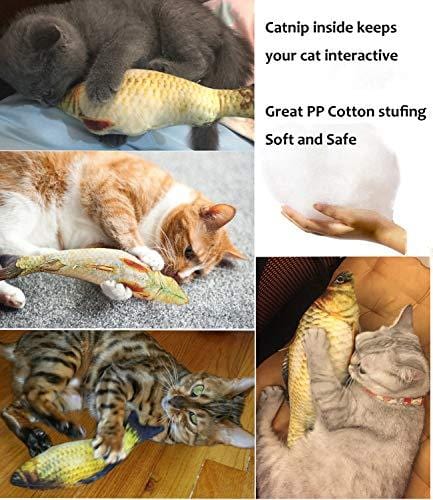 PETOY Cat Toys Set, Cat Retractable Teaser Wand, Catnip Fish, Interactive Cat Feather Toy, Mylar Crincle Balls, Two Cotton Mice, Two Fluffy Mouse