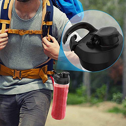 Personal Mini Blender Smoothie Maker Single Service for Shakes and Smoothie, homgeek Portable Small Fruit Vegetable Milk Countertop Mixer Juicer Cup with Travel Lid 600ml Tritan Travel Sport Bottle