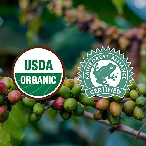 Java Planet - Colombian USDA Organic Coffee Beans, Fair Trade, Rain Forest Alliance, Low Acid, Medium Dark Roast, Whole Bean Coffee, Arabica Coffee, Gourmet Specialty Grade A - (1lb)