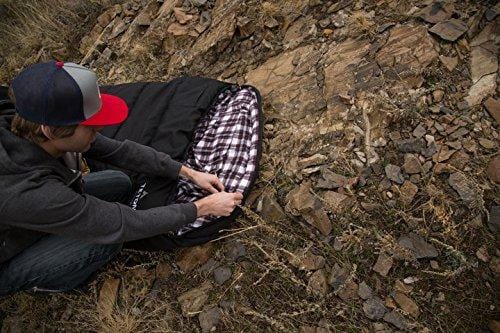 TETON Sports Outfitter XXL Sleeping Bag; Warm and Comfortable Sleeping Bag Great for Camping Even in Cold Seasons; Storage Duffle Bag Included; Black, Left Zip