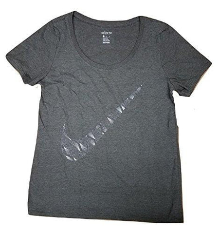 Nike Women's Carbon Footprint Charcoal Heather/White T-Shirt AO3004-071 (Medium)