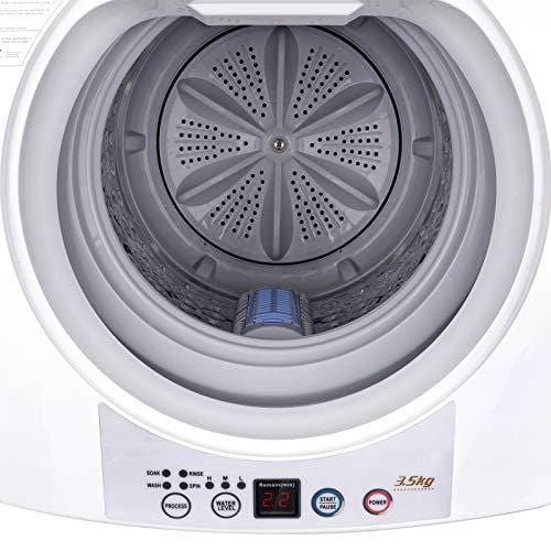 SUPER DEAL Upgraded Portable Full-Automatic Washing Machine Spacious Load Compact Washer - Built-in Drain Pump and Long Hose (Pro)