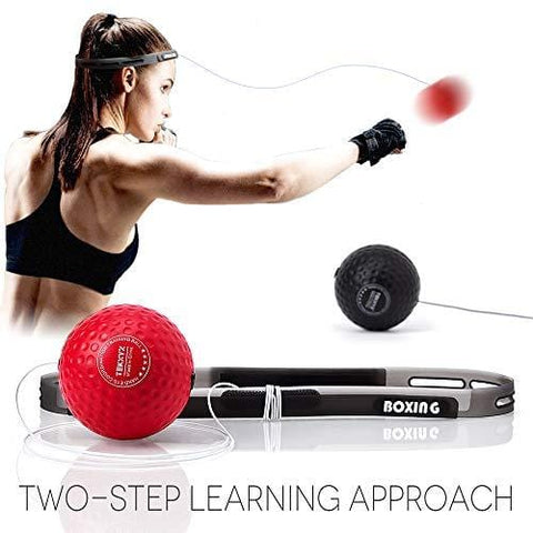 TEKXYZ Boxing Reflex Ball, 2 Difficulty Level Boxing Ball with Headband, Softer Than Tennis Ball, Perfect for Reaction, Agility, Punching Speed, Fight Skill and Hand Eye Coordination Training