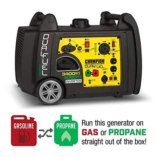 Champion 3400-Watt Dual Fuel RV Ready Portable Inverter Generator with Electric Start