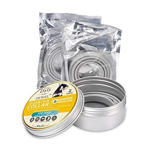 Adjustable Flea and Tick Collar for Dog, Pet Anti-Mosquito Collar 2 Pack Anti-Flea Anti-Mosquito Natural Insect Essential Oil Anti-Mite Pet Collar