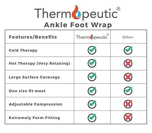 Thermopeutic Cold Compression Wrap for Sprained Ankle, Plantar Fasciitis, Achilles Tendonitis and Foot - Extremely Form Fitting & Temperature Retention