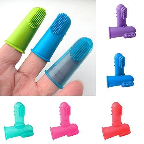 YuYe Silicone Finger Toothbrush Dental Hygiene Brush for Small to Large Dog Cat Pet - Blue