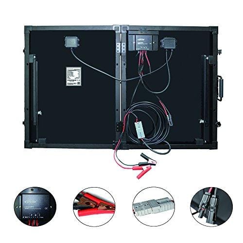 ACOPOWER 100W Portable Solar Panel Kit, Waterproof 20A Charge Controller for Both 12V Battery and Generator ...