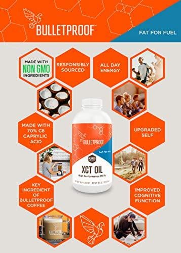 Bulletproof XCT Oil, Perfect for Keto and Paleo Diet, 100% Non-GMO Premium C8 C10 MCT Oil, Ketogenic Friendly, Responsibly Sourced from Coconuts Only, Made in The USA (32 oz)