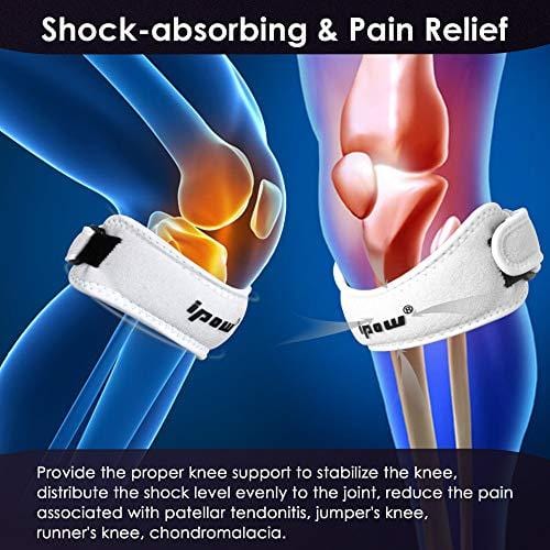 IPOW 2 Pack Knee Pain Relief & Patella Stabilizer Knee Strap Brace Support for Hiking, Soccer, Basketball, Running, Jumpers Knee, Tennis, Tendonitis, Volleyball & Squats, White [product _type] IPOW - Ultra Pickleball - The Pickleball Paddle MegaStore