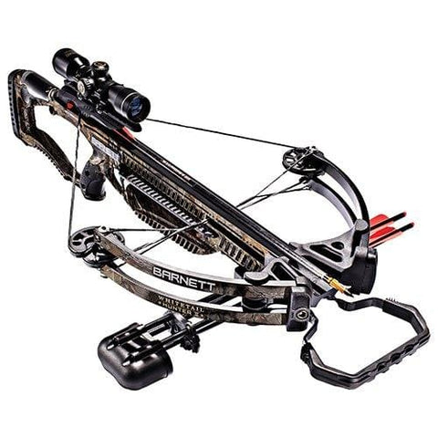 Barnett Whitetail Hunter II Crossbow | Shoots 350 FPS | Includes 4x32 scope, rope cocking device, light weight quiver & two 20 inch Headhunter arrows