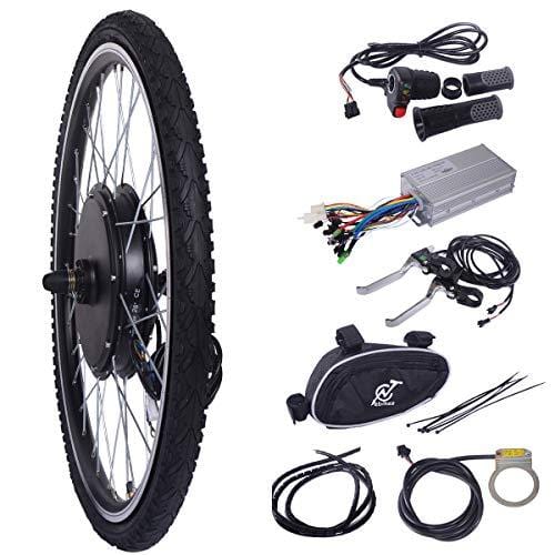 JAXPETY 48V 1000W Electric Bicycle Cycle E Bike 26" Front Wheel Ebike Hub Motor Conversion Kit Hub Motor Wheel