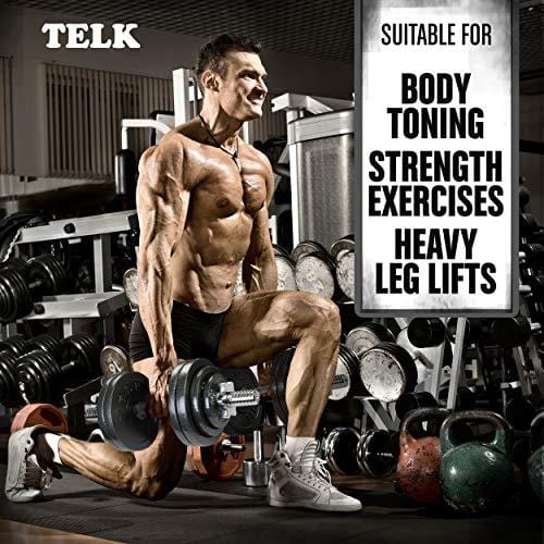 TELK Adjustable Dumbbells (105 LBS Pair) with Gloss Finish and Secure Collars, 65 with Connector, 105 to 200 lbs