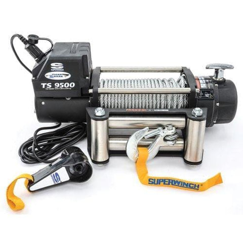 Superwinch 1595200 Tiger Shark 9.5, 12 VDC winch, 9,500 lb/4,309 kg capacity with roller fairlead