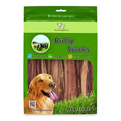 GigaBite 6 Inch Slim Odor-Free Bully Sticks (1-Pound) - USDA & FDA Certified All Natural, Free Range Beef Pizzle Dog Treat - by Best Pet Supplies