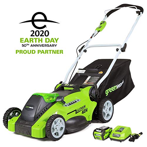 Greenworks 16-Inch 40V Cordless Lawn Mower, 4.0 AH Battery Included 25322