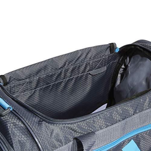 adidas Defender III Duffel Bag, Onix/Onix Jersey/Shock Cyan/Active Purple, One Size