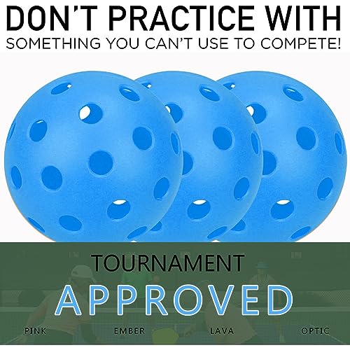 Spunspon 6 Packs Sports Outdoor Pickleballs -40 Pickleball Balls - USA Pickleball Balls (USAPA) Approved - Official US Open Ball (Deep Blue)