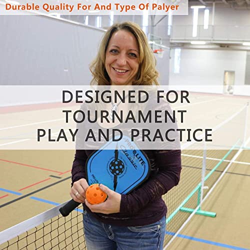 IUZIT 12 Pickleball Balls USAPA Approved - Outdoor Pickleballs 40 Holes - Beginner, Intermediate & Professional Pickleball Balls - Outdoor Pickleballs Set with Mesh Carry Bag