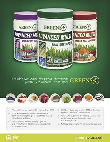 Greens+ Advanced Multi Wild Berry Superfood | Essential Blend of Raw Green Foods, Superfruits and Sea Vegetables Powder | Vegan | Dietary Supplement | Non - GMO, Soy Dairy & Gluten-Free | Size 9.4oz