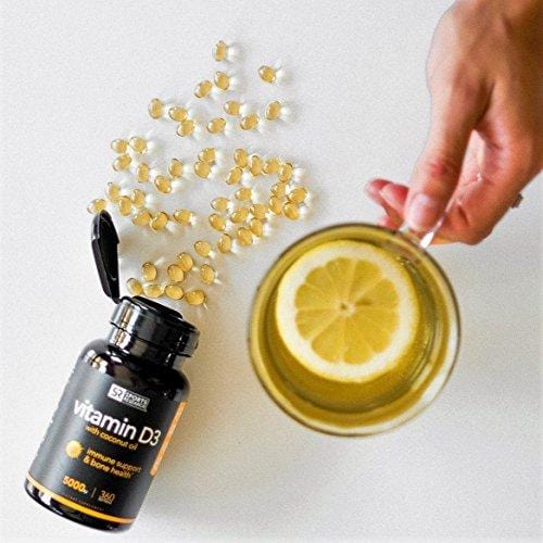 Vitamin D3 (5000iu/125mcg) Enhanced with Coconut Oil for Better Absorption ~ Non-GMO & Gluten Free (360 Mini Liquid Softgels)