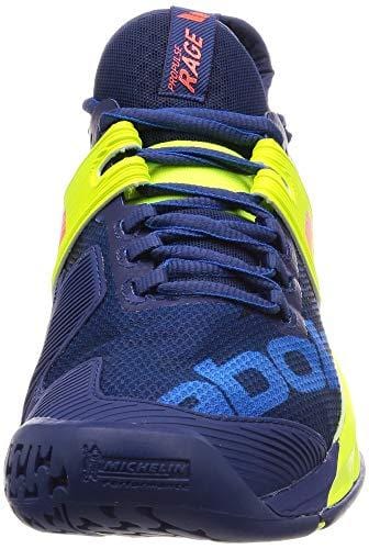 Babolat Men`s Propulse Rage All Court Tennis Shoes Blue and Fluo Aero (9.5 - TennisExpress)