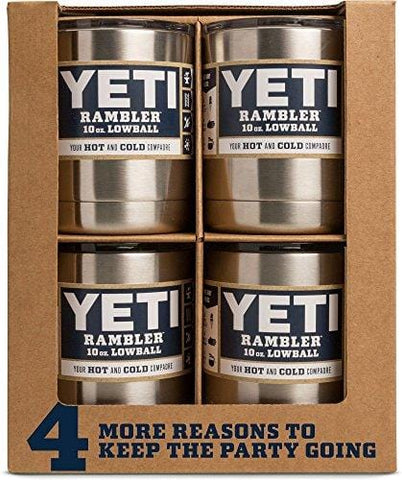 YETI Rambler Lowball 10 oz Stainless Steel Cup with Lid 4 Pack