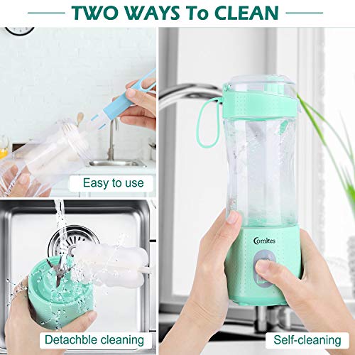 Portable Blender, Comkes Personal Size Blenders Smoothies and Shakes, Handheld Fruit Mixer Machine USB Rchargeable Juicer Cup, Ice Blender Mixer Home/Office/Sports/Travel/Outdoors