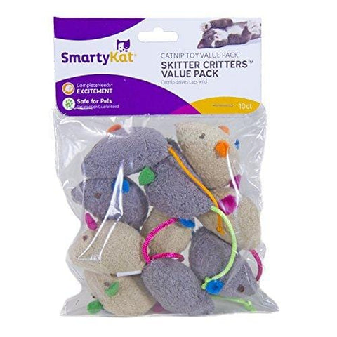 SmartyKat Skitter Critters Catnip Cat Toys Value Pack, 10 Count