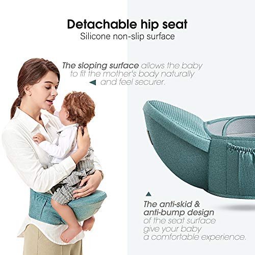 Maydolly Baby Carrier 360 All Carry Positions Baby Carrier with Hip Seat Wonderful Baby Shower Gift (Blue)
