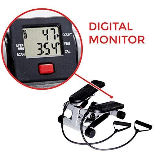 Sunny Health & Fitness Mini Stepper with Resistance Bands