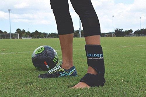 The Coldest Foot Ankle Achilles Pain Relief Ice Wrap with 2 Cold Gel Packs | Best for Achilles Tendon Injuries, Plantar Fasciitis, Bursitis & Sore Feet Built for Cold Therapy (Black XS-XL)