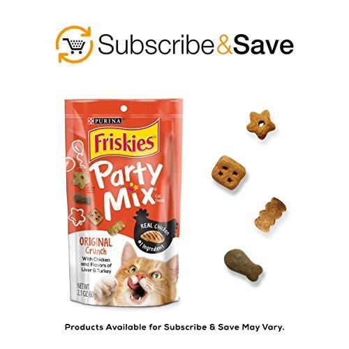 Purina Friskies Made in USA Facilities Cat Treats; Party Mix Original Crunch - 20 oz. Canister