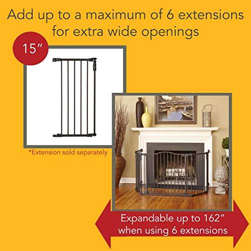 North States 72" Wide Deluxe Décor Baby Gate: Provides safety in extra-wide spaces with added one-hand functionality. Hardware mount. Fits 38.3"-72" wide (30" tall, Bronze)