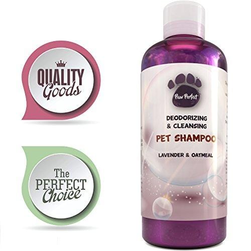Natural Colloidal Oatmeal Moisturizing Pet Shampoo for Itchy Skin - Lavender Pet Odor Eliminator - for Dogs and Cats - with Jojoba Essential Oil - Pet Dander Remover