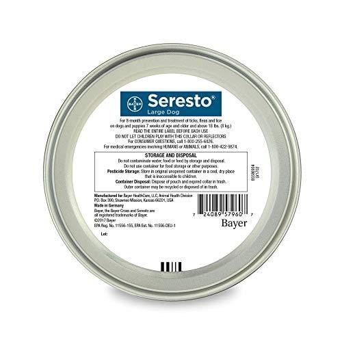 Seresto flea collar for dogs, 8-month flea and tick prevention for dogs over 18 lbs